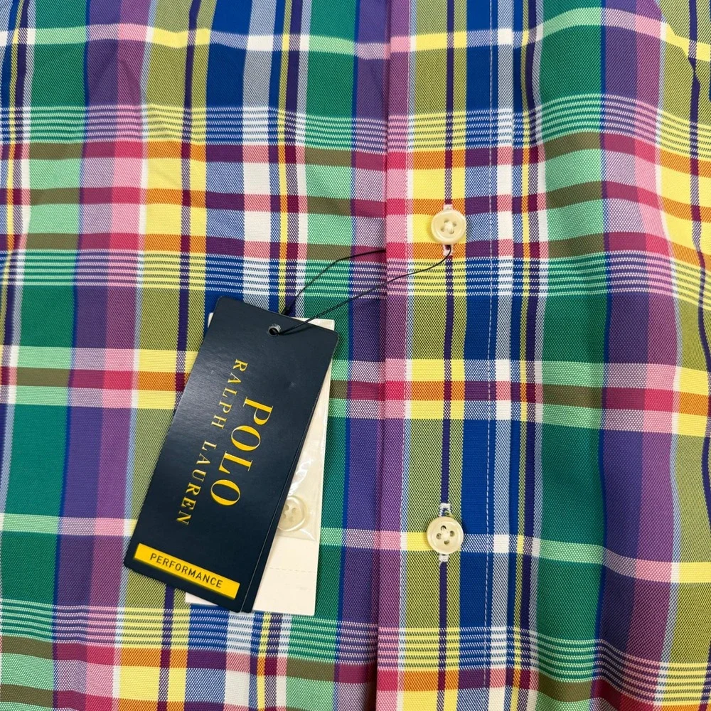 Polo Ralph Lauren Performance Shirt Mens 3XB Multicolor Plaid Classic Fit NWT